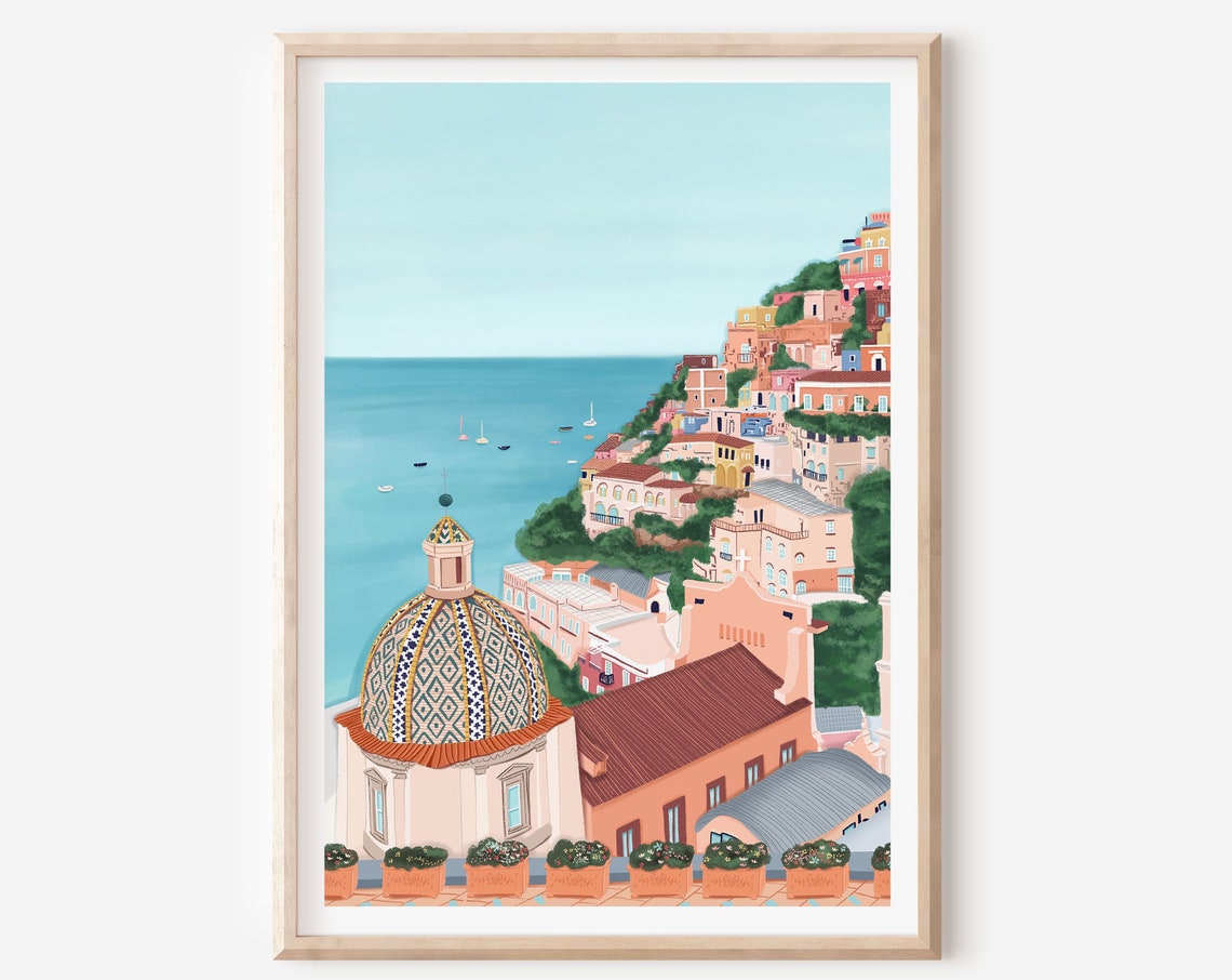 Amalfi Coast Italy Travel Print Poster