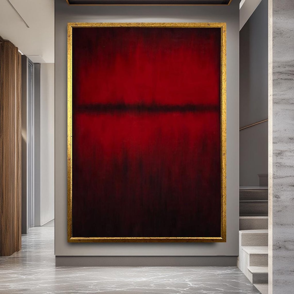 Rothko-Style Deep Red Color Field Art Print
