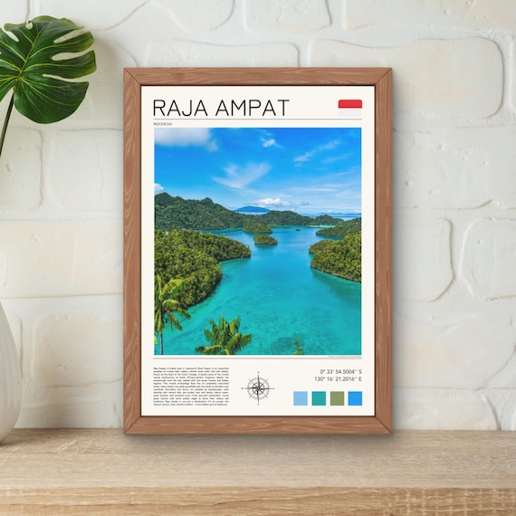 Raja Ampat Print Raja Ampat Wall Art Indonesia Travel Art Indonesia Island Art Island Paradise Artwork Raja Ampat Gift Idea