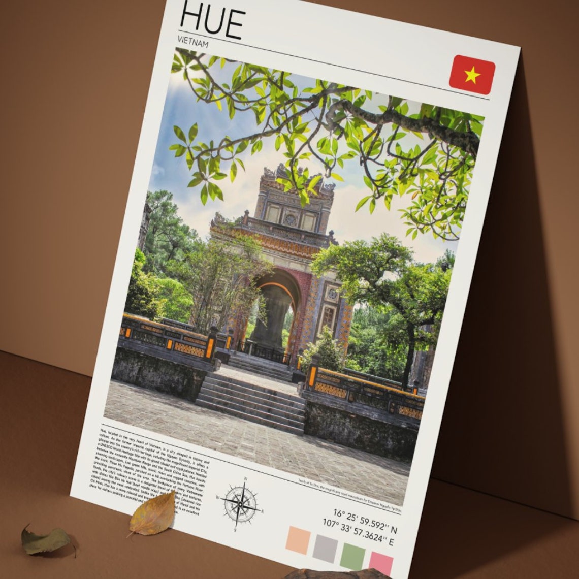 Hue Vietnam Print Vietnamese Wall Art Hue Vietnam Poster Viet Travel Print Tomb Of Tu Duc Vietnam Gift Idea Vietnam Travel Art - Image 3