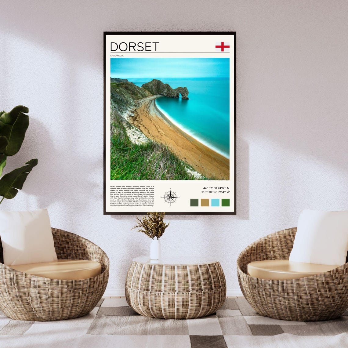 Dorset Durdle Door Jurassic Coast England Limestone Arch Beach Poster - Image 2