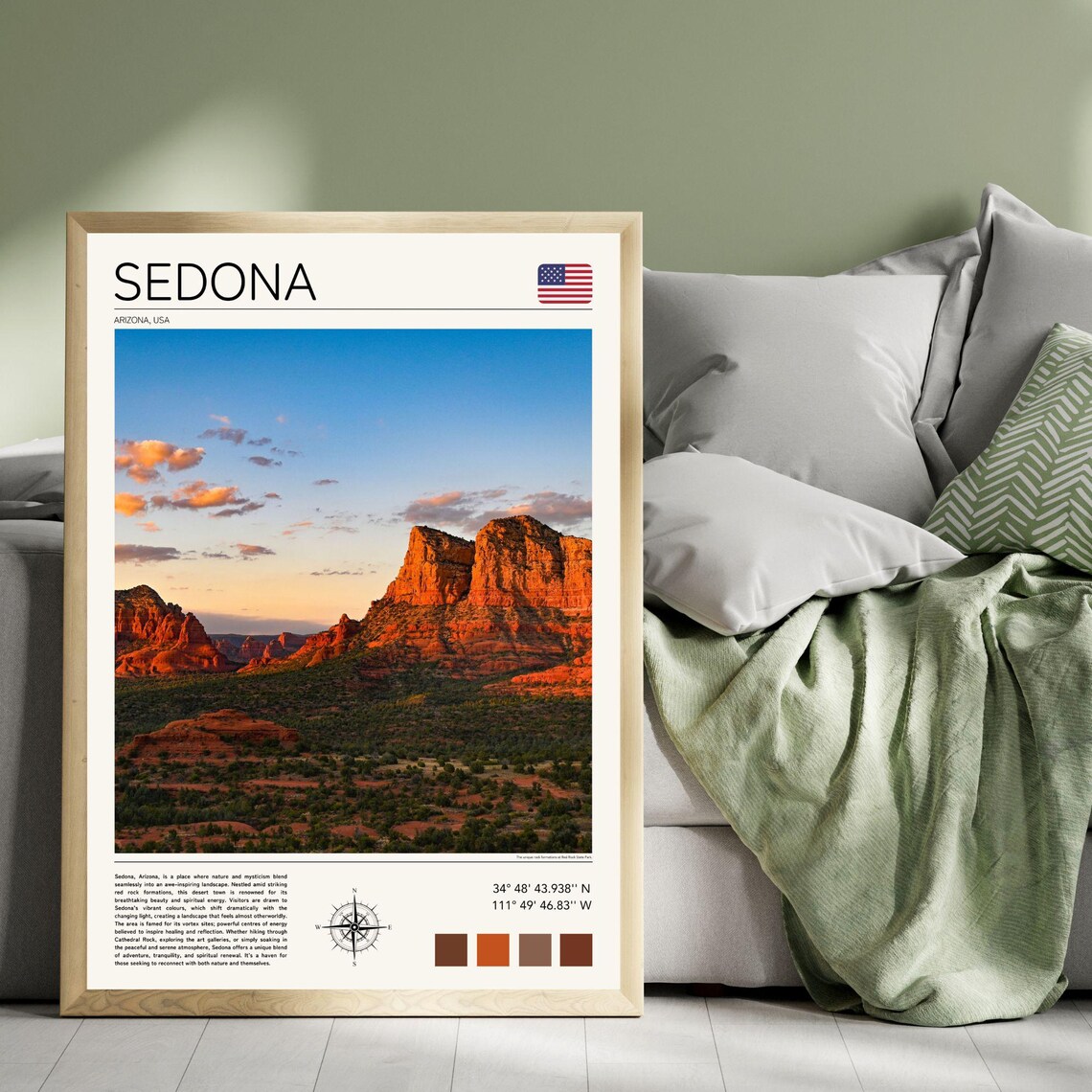 Sedona Arizona Red Rock Desert Buttes Sunset Southwest Travel Poster - Image 4