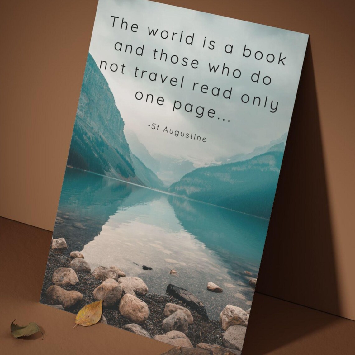 The World Is a Book Travel Quote St Augustine Mountain Lake Poster - Image 5