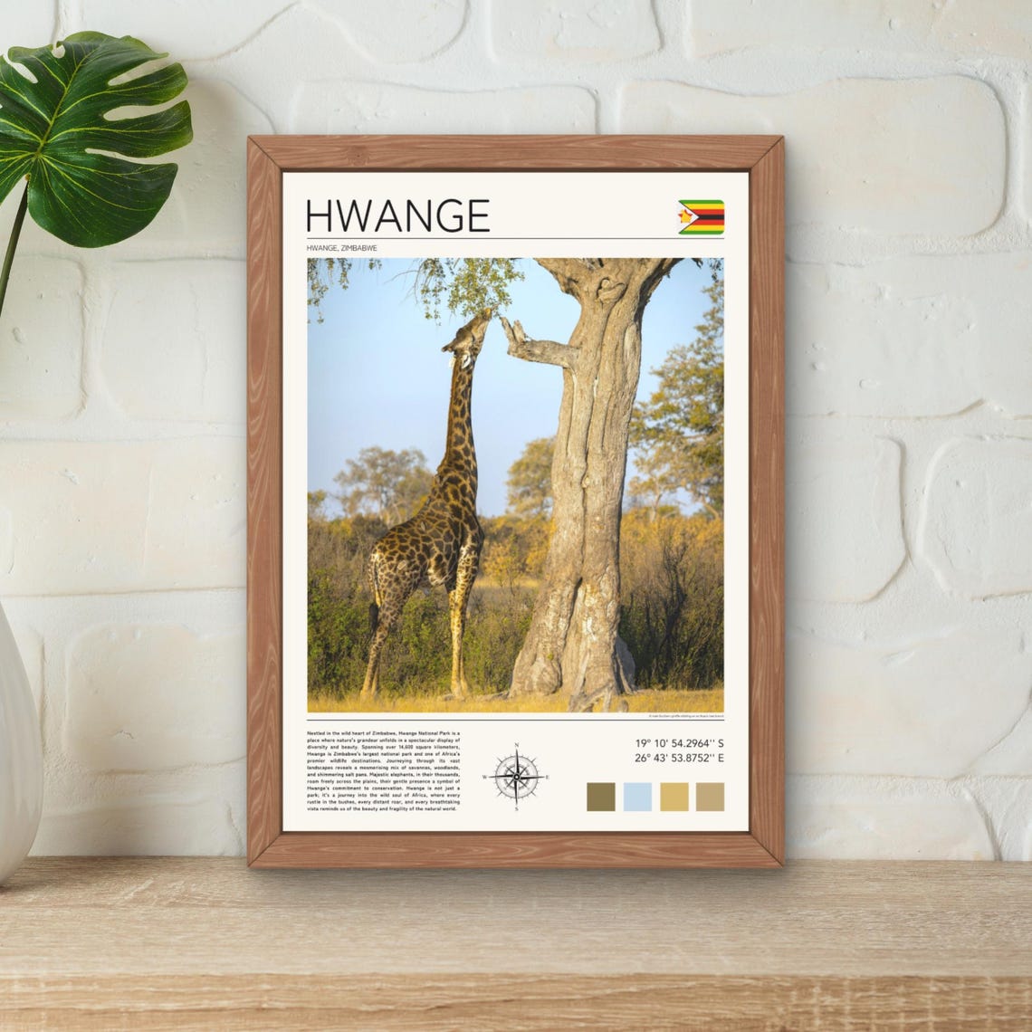 Hwange Poster Hwange Print Hwange Wall Art Hwange Art Print African Safari Print Huange National Park Print Wildlife Wall Art