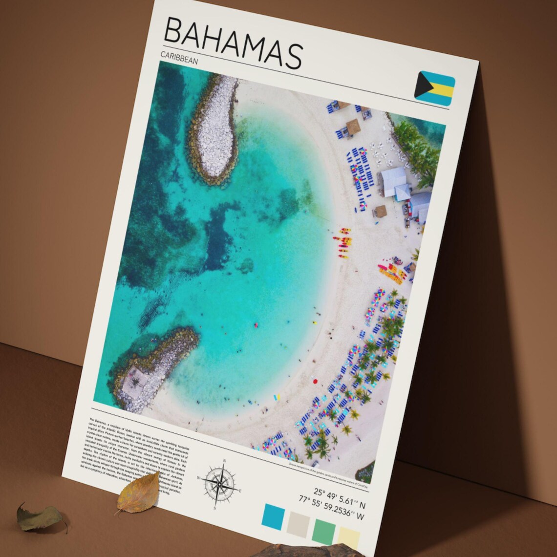 Bahamas Caribbean Aerial Turquoise Beach White Sand Island Poster - Image 5