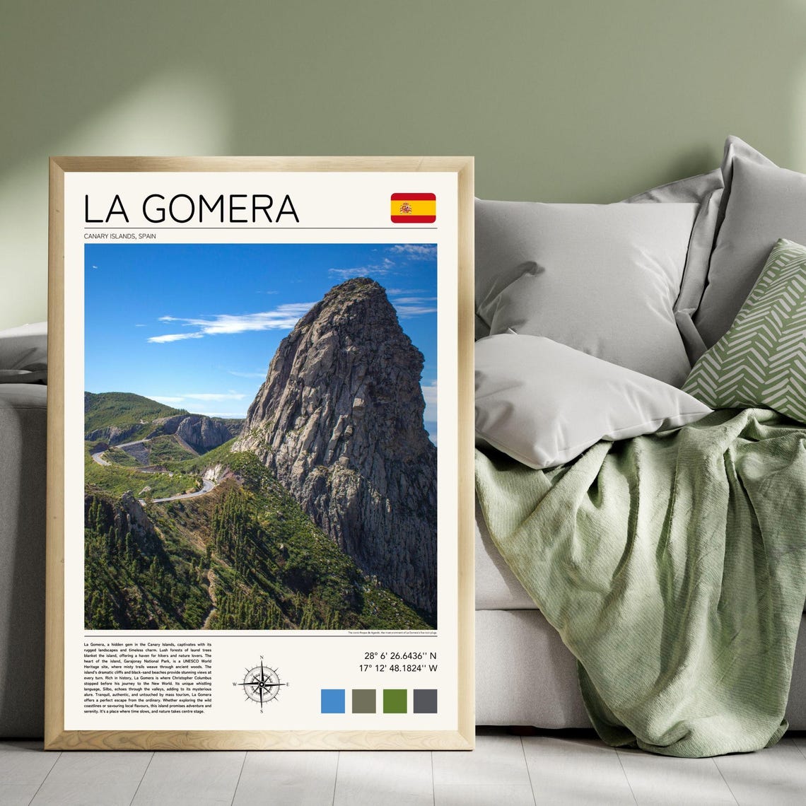 La Gomera Canary Islands Volcanic Rock Peak Mountain Scenic Poster - Image 4