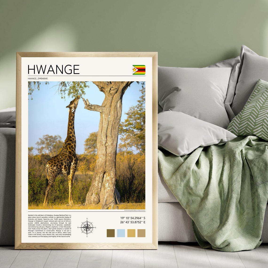 Hwange Poster Hwange Print Hwange Wall Art Hwange Art Print African Safari Print Huange National Park Print Wildlife Wall Art - Image 5
