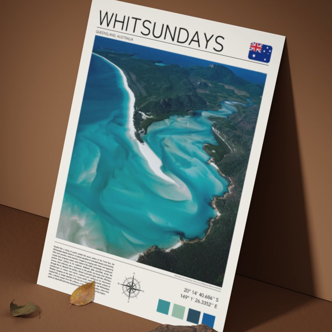 Whitsundays Australia Aerial Swirling Sands Turquoise Inlet Poster - Image 5