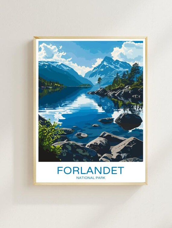 Forlandet National Park Norway Arctic Lake Scenic Travel Poster