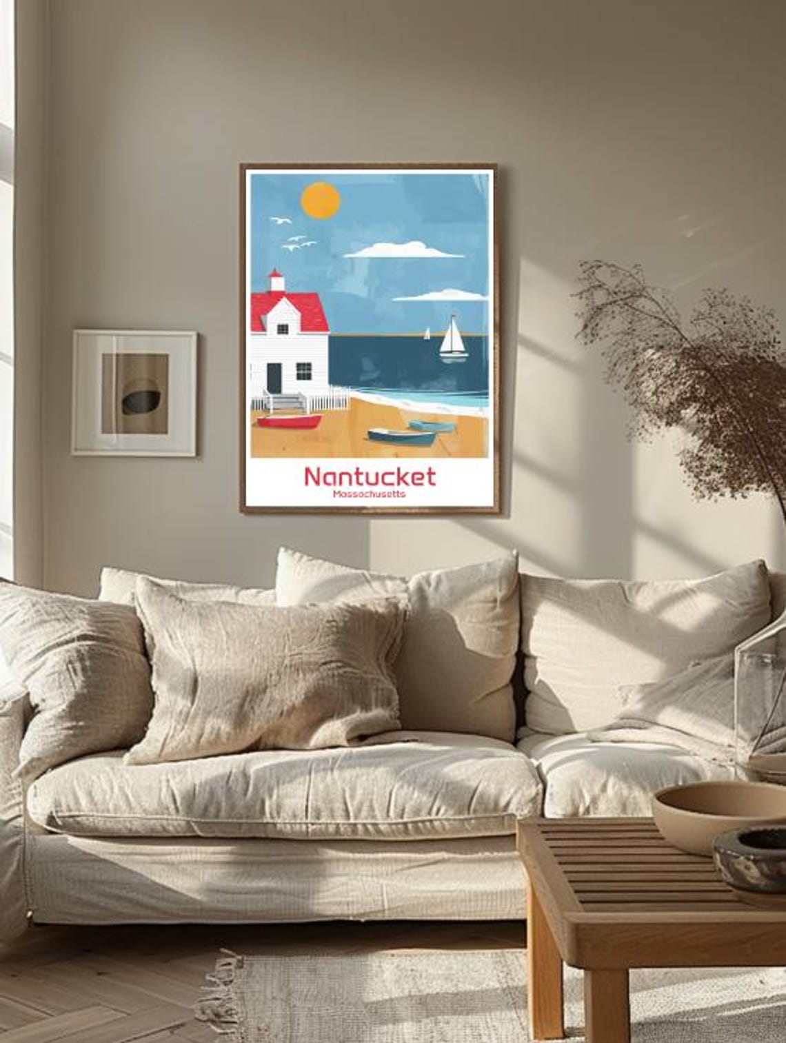 Nantucket Massachusetts Coastal Seaside Cottage Travel Poster - Image 3