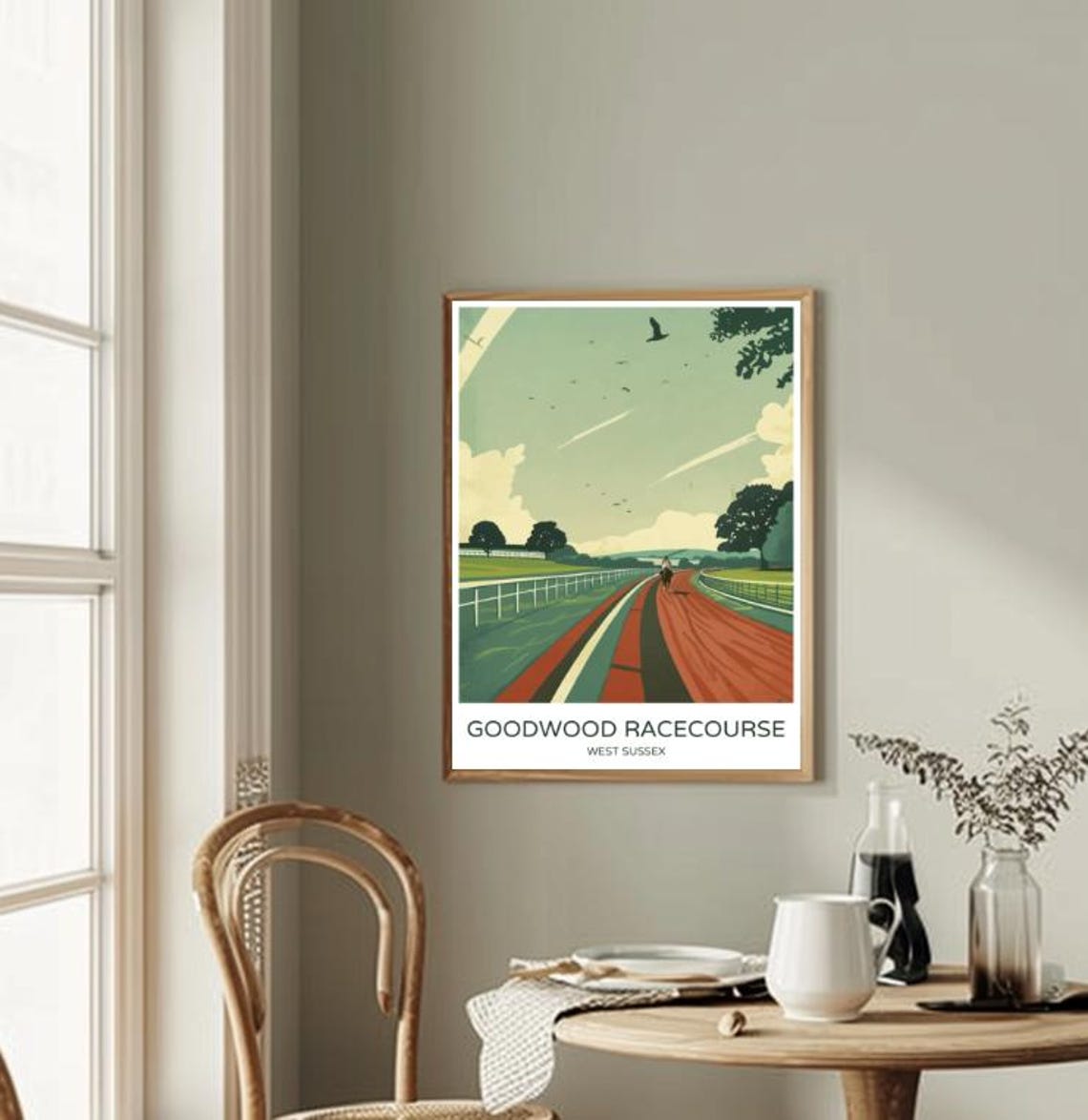 Goodwood Racecourse Travel Poster Iconic English Racing Venue Wall Art Scenic Sussex Print Horse Racing Decor Equestrian Gift - Image 2