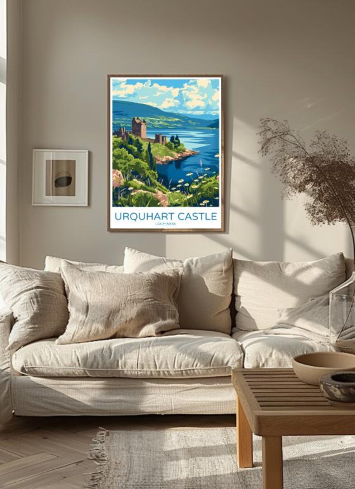 Urquhart Castle Loch Ness Ruins Lakeside Wildflowers Travel Poster Art - Image 3