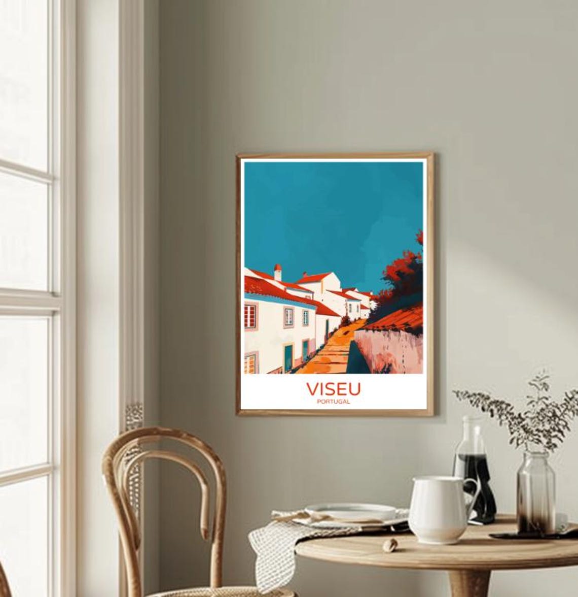 Viseu Travel Poster Charming Portuguese City Wall Art Historic Landmark Print Beautiful Landscape Portugal Travel Gift - Image 2