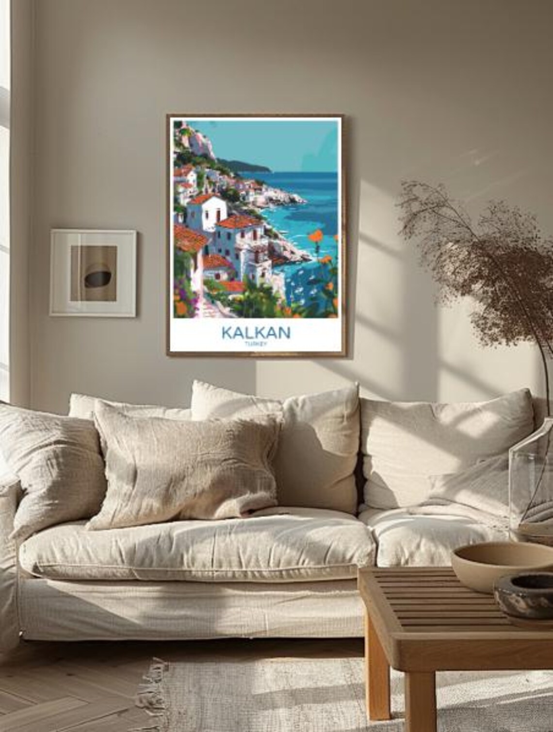Kalkan Turkey Coastal Village White Houses Mediterranean Sea Poster - Image 2