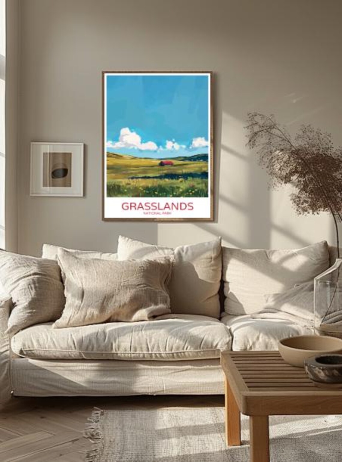 Grasslands National Park Travel Poster With Prairie And Barn Scene - Image 2
