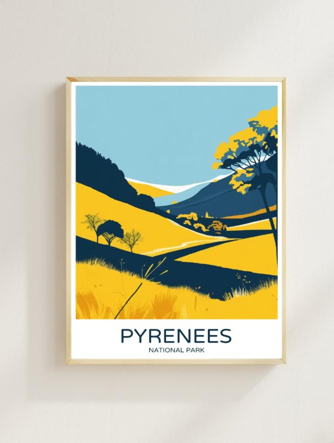 Parc National Des Pyrenees Travel Posterfrench Mountain Landscape Wall Art Nature Print France National Park Decor Hiking Adventure Art