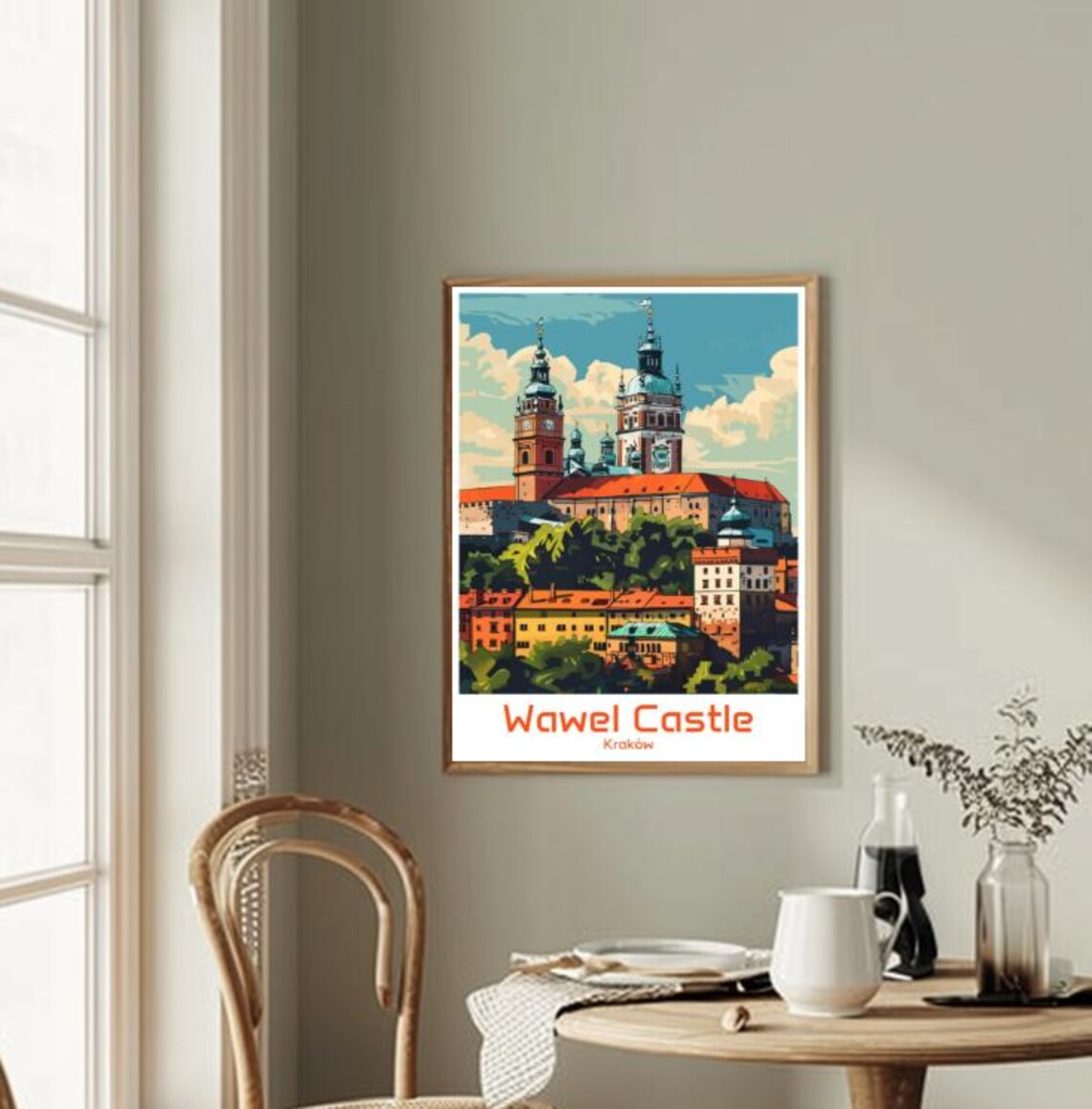 Wawel Castle Krakow Poland Historic Royal Hill Vintage Travel Poster - Image 2