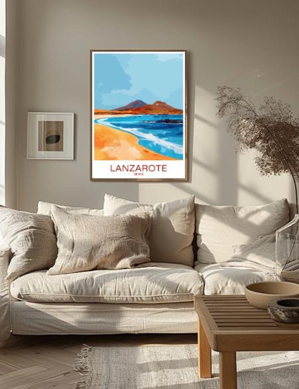 Lanzarote Spain Volcanic Island Golden Beach Seaside Travel Poster - Image 2