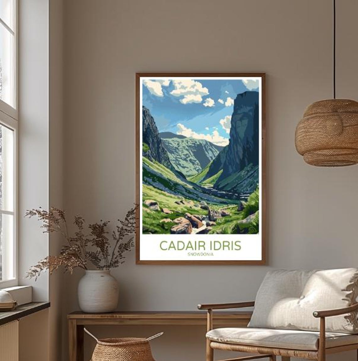 Cadair Idris Snowdonia Welsh Mountain Valley Hiking Travel Poster - Image 3