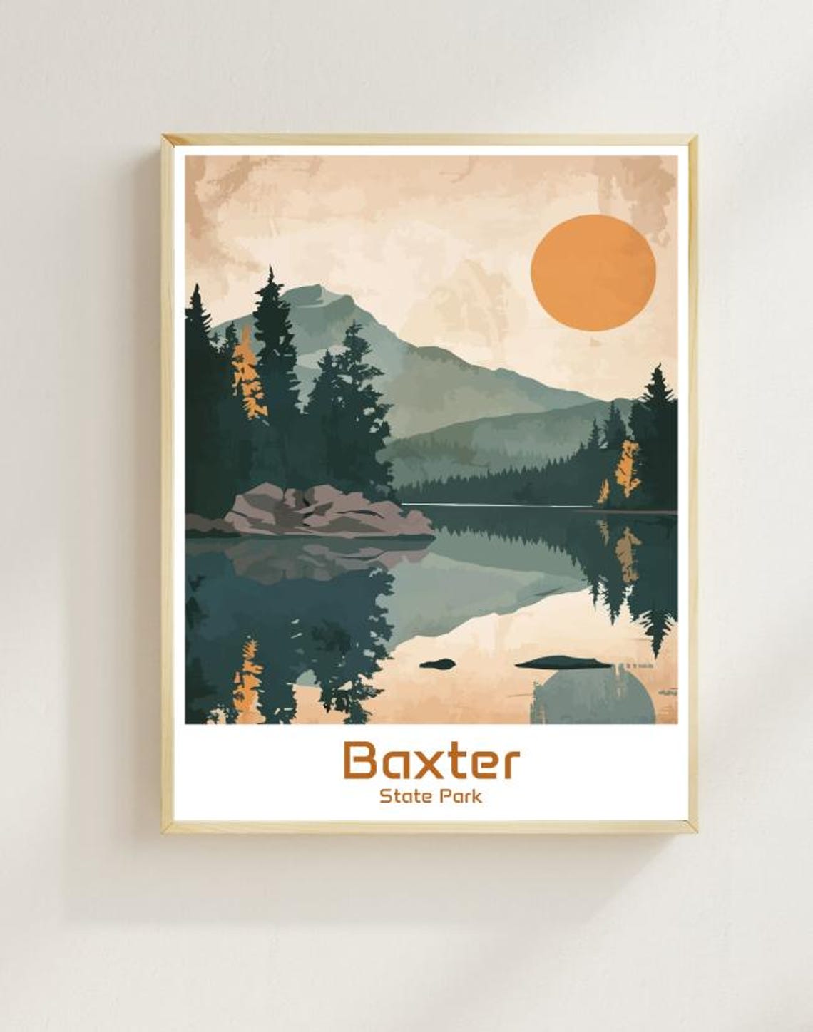 Baxter State Park Mountain Lake Sunrise Reflection Art Poster