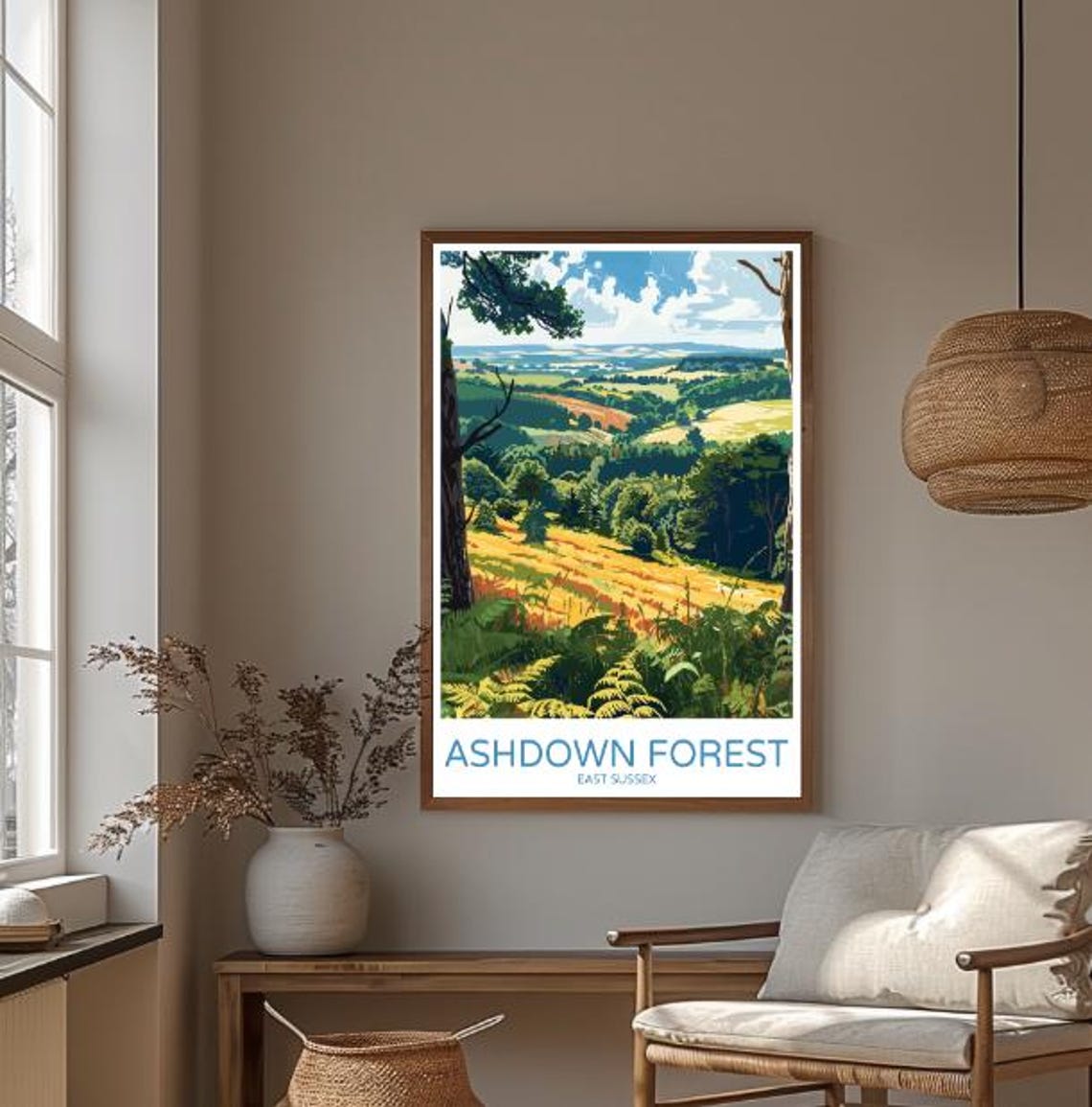 Ashdown Forest East Sussex Travel Poster Scenic Wall Art Of Woodland Landscape Uk Nature Print English Countryside Decor Gift Idea - Image 3