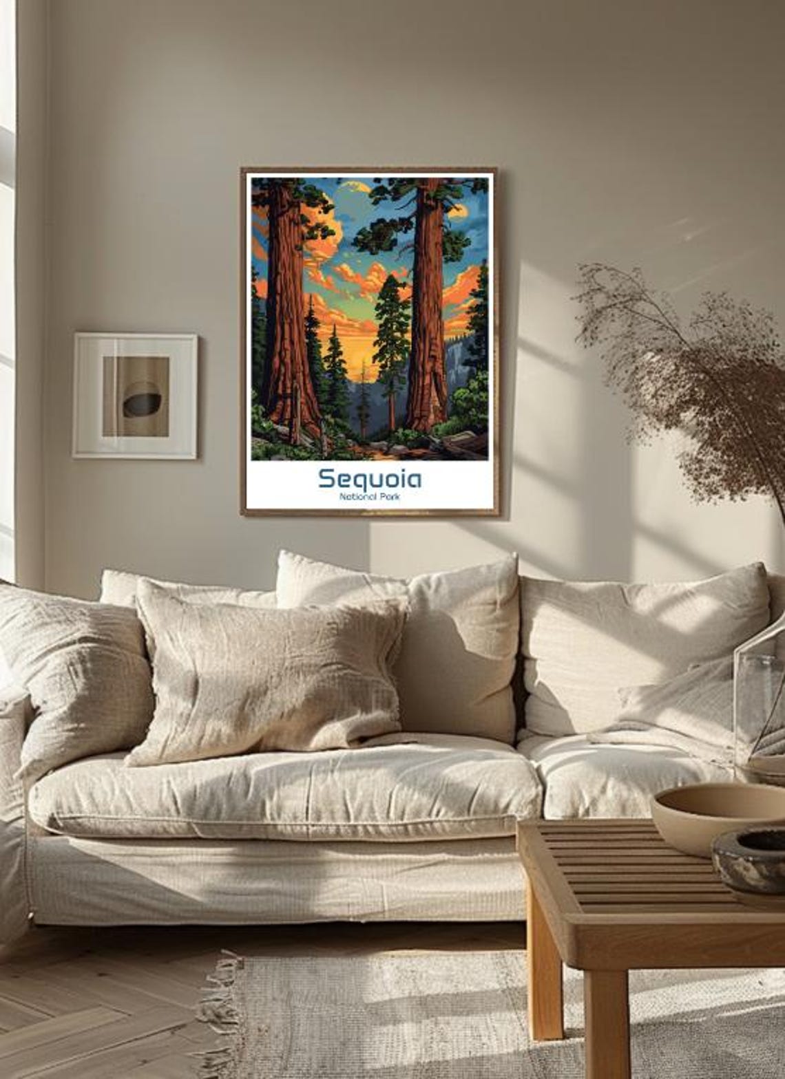Sequoia National Park Poster Towering Redwoods at Sunset Travel Art - Image 3