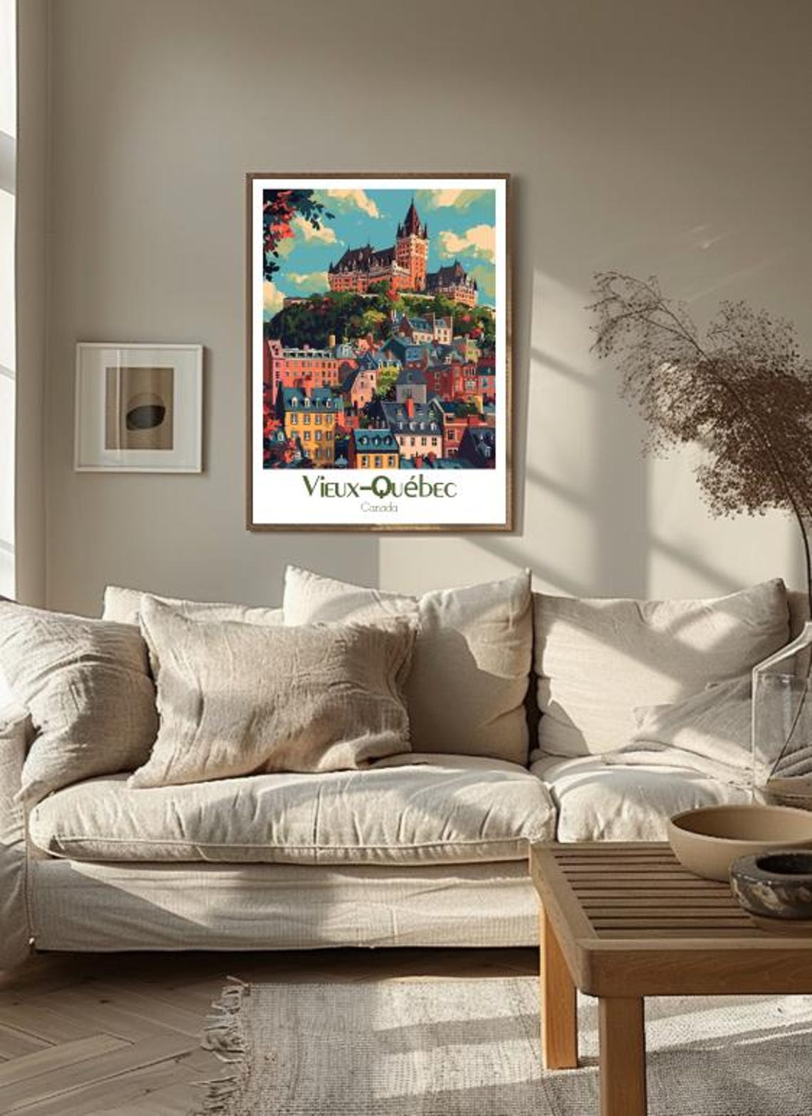 Old Quebec Canada Travel Poster Historic Chateau Cityscape Scene - Image 3