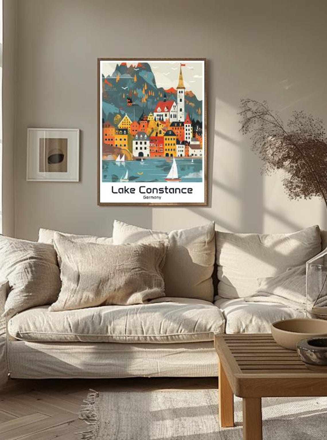 Lake Constance Germany Lakeside Town Sails Illustration Travel Poster - Image 3