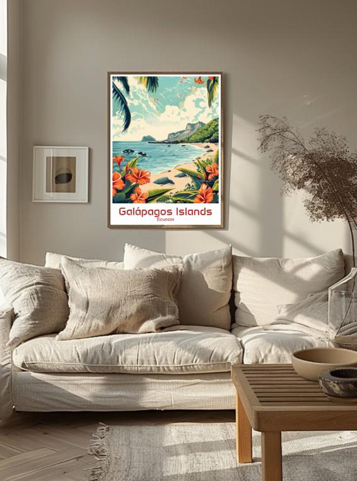 Galapagos Islands Beach Hibiscus Wildlife Ecuador Travel Poster - Image 3
