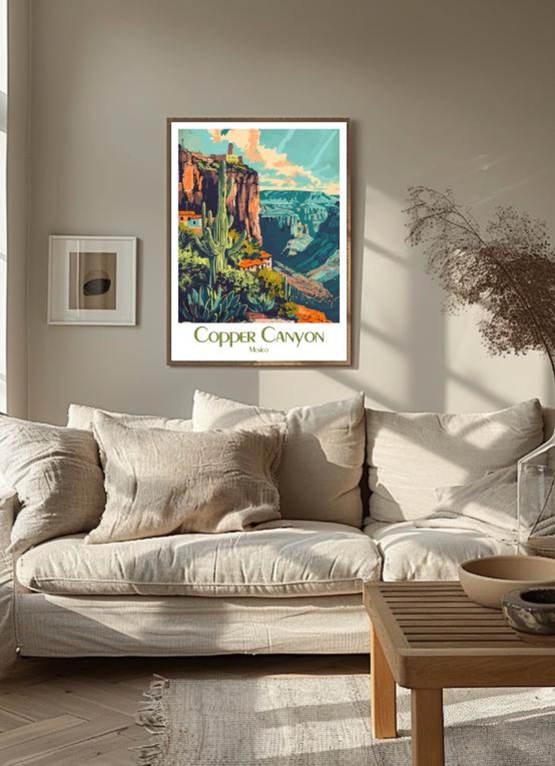 Copper Canyon Desert Giant Cactus Cliffs Mexico Travel Poster - Image 3