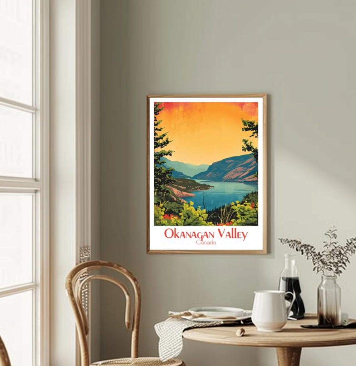 Okanagan Valley Lake View at Golden Hour in British Columbia Poster - Image 2
