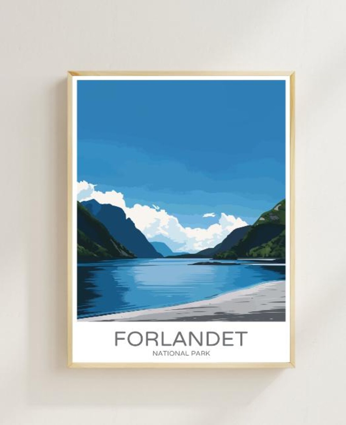 Forlandet National Park Norway Arctic Fjord Shoreline Travel Poster