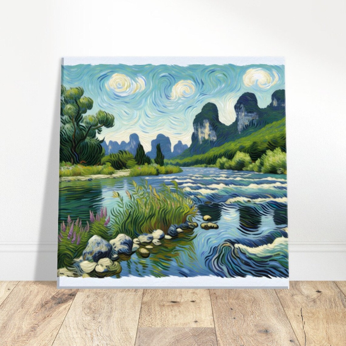 Yulong River Reflections, Impressionism Art Print - Image 5