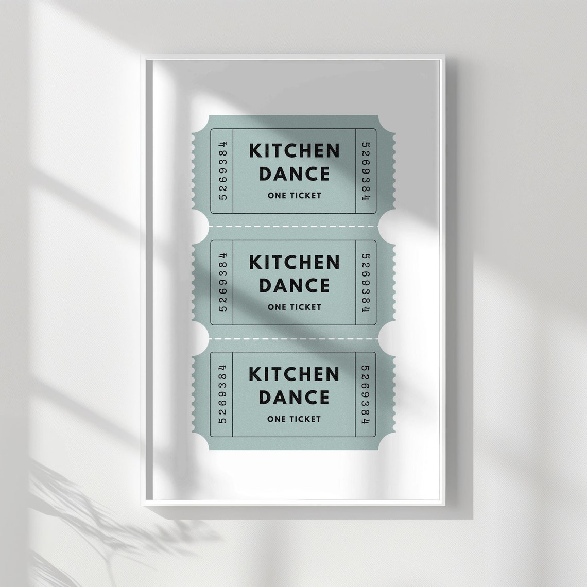 Kitchen Dance Ticket Trio Retro Sage Green Kitchen Party Poster