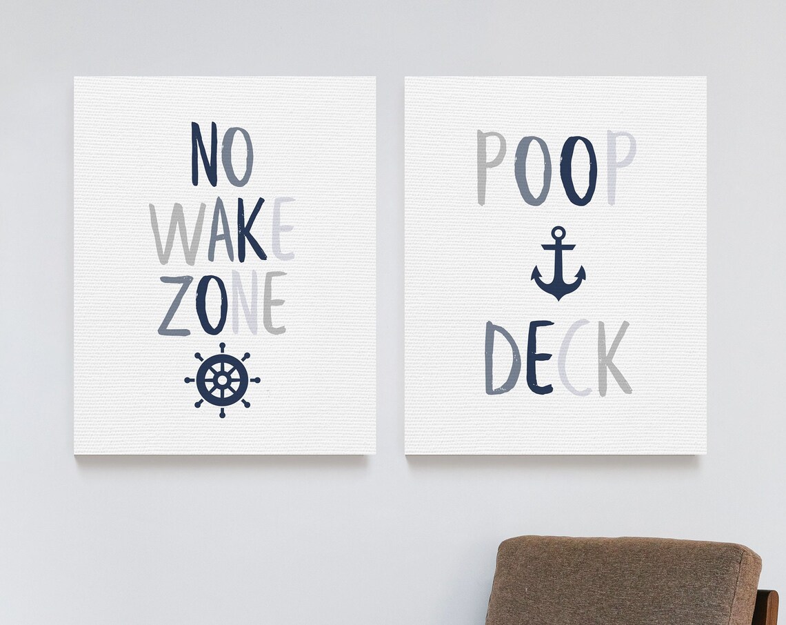 Poop Deck No Wake Zone, Ocean Theme Nursery Decor