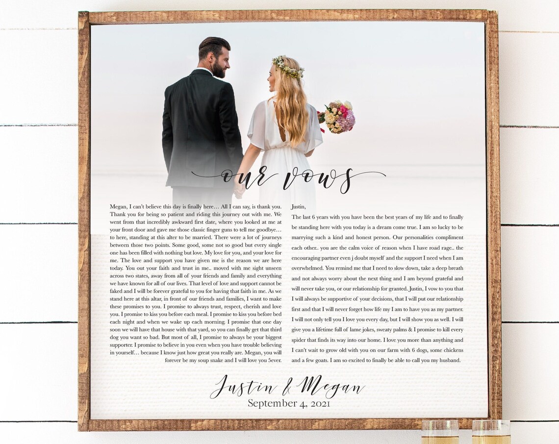 Personalized Wedding Vows Art Print, Anniversary Gift - Image 3