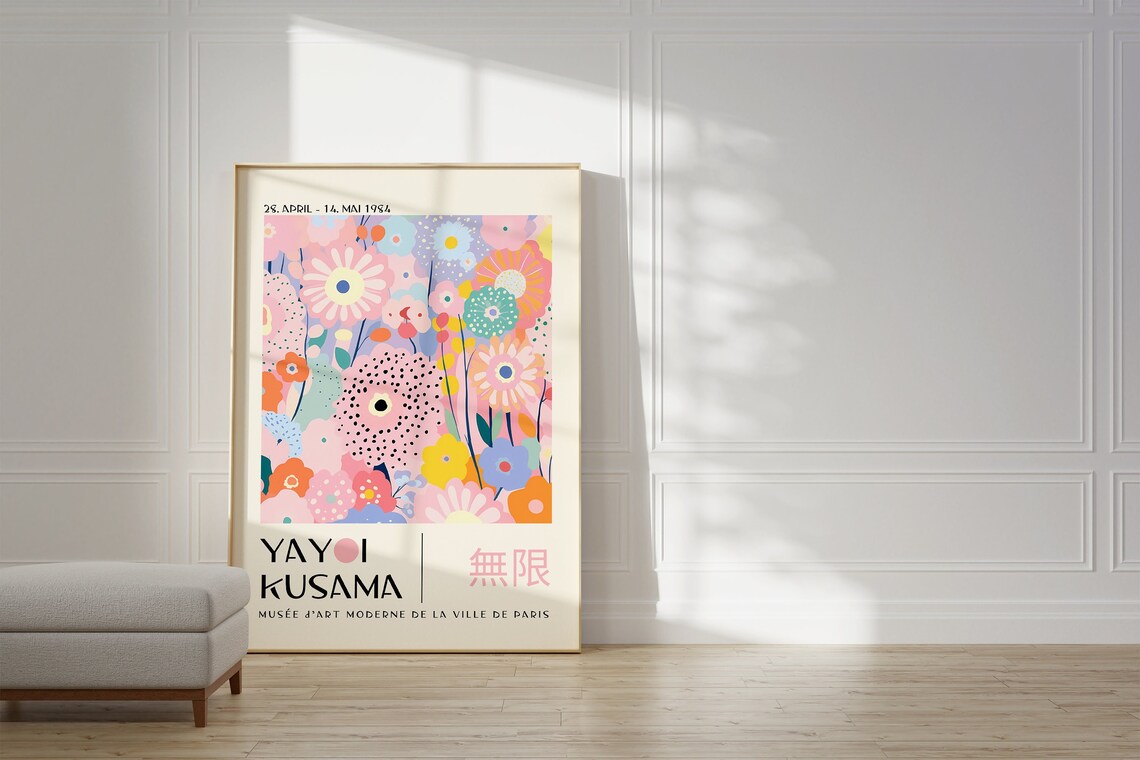 Yayoi Kusama-Inspired Japanese Gallery Wall Poster