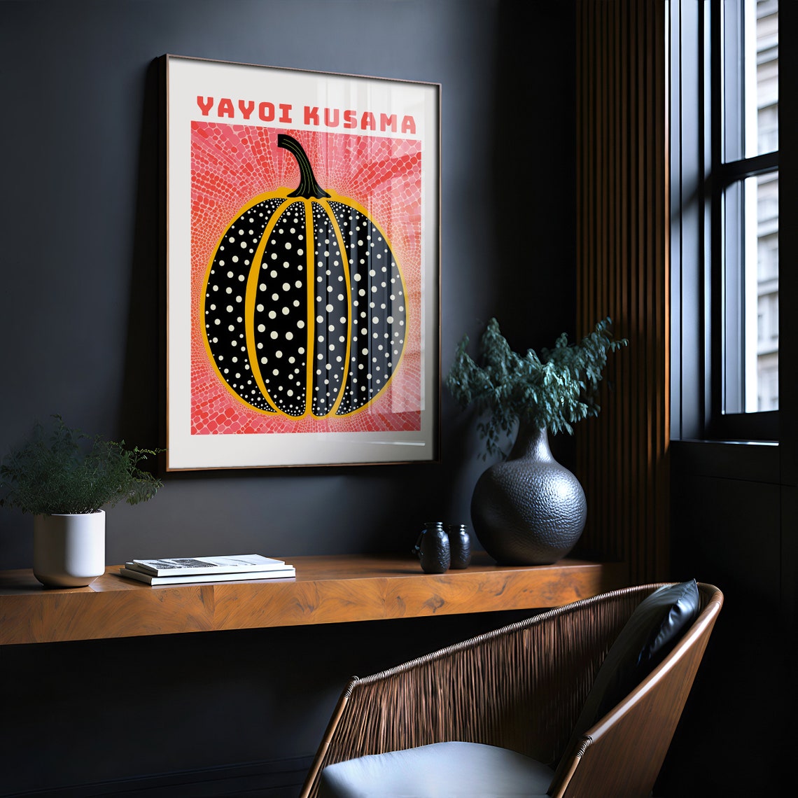 Yayoi Kusama Black Dotted Pumpkin Iconic Polka Dot Art Poster - Image 3