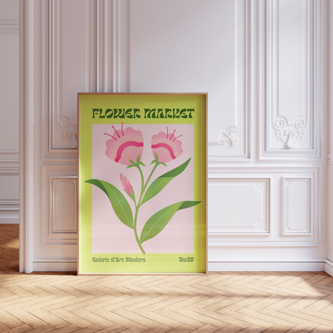 Flower Market Modern Scandinavian Floral Art Print - Image 4