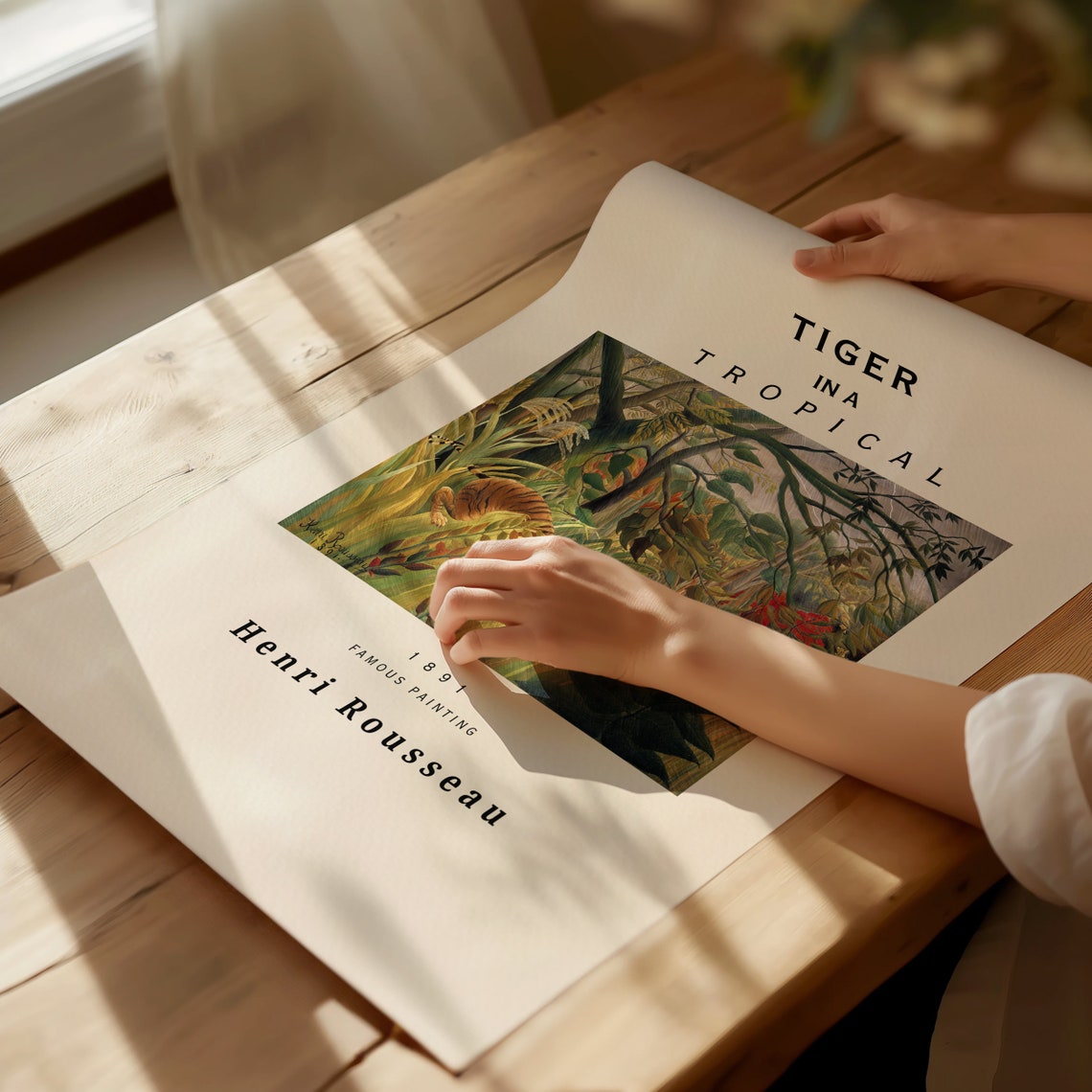 Henri Rousseau Tiger in a Tropical 1891 Jungle Painting Poster - Image 2