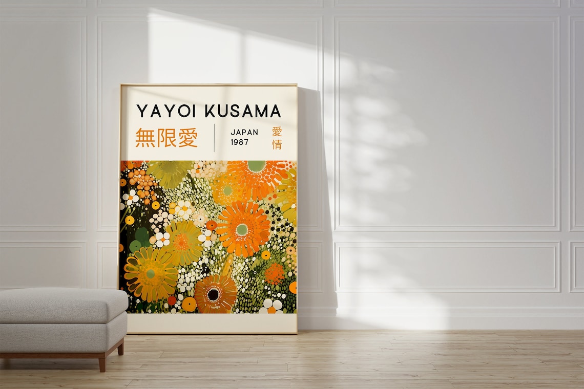 Yayoi Kusama-Inspired Japanese Gallery Wall Art Print