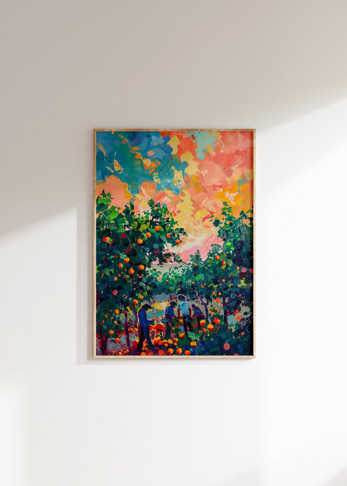 Henri Matisse Style Orange Grove Sunset Impasto Landscape Art Poster