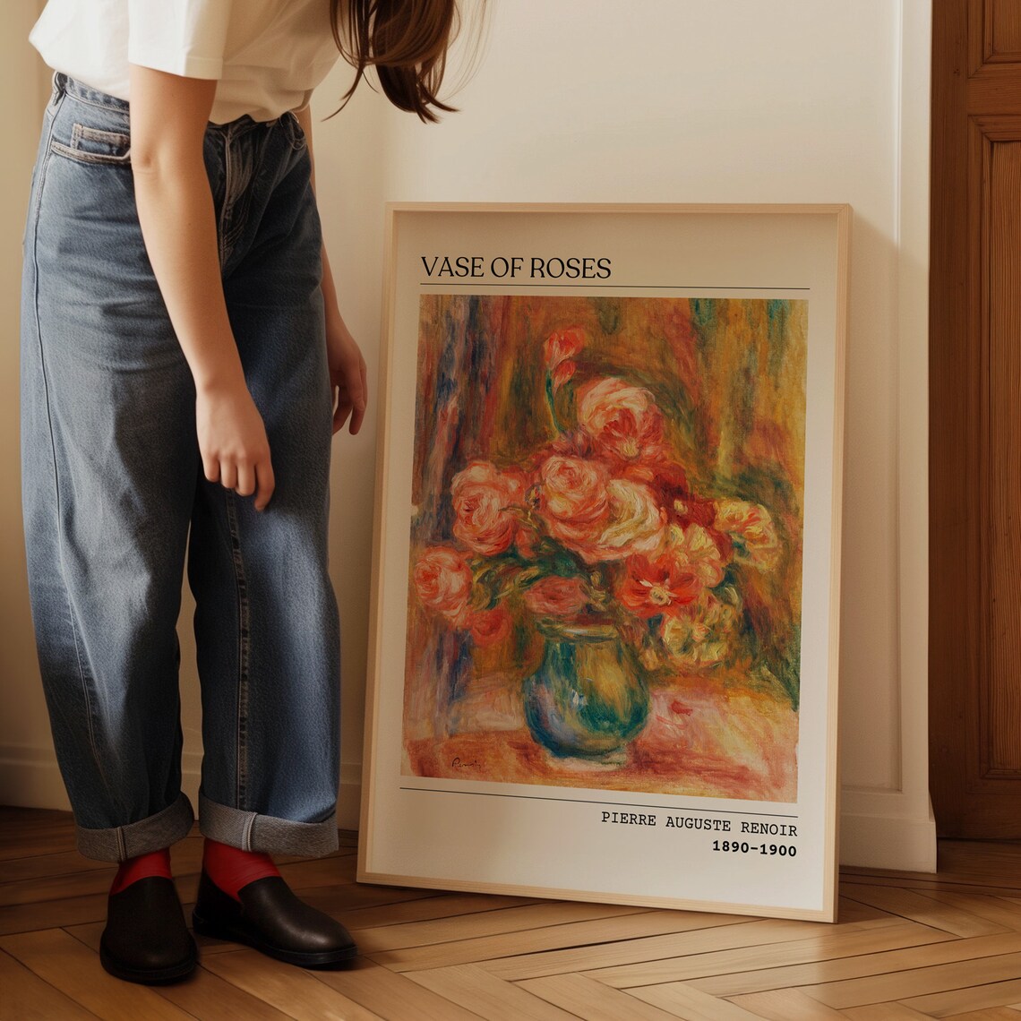 Pierre Auguste Renoir Vase of Roses 1890-1900 Bloom Romantic Poster - Image 5