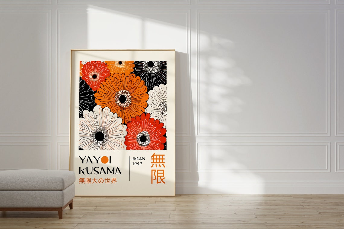 Yayoi Kusama Floral Pop Art 1987 Japanese Modern Art Gallery Poster