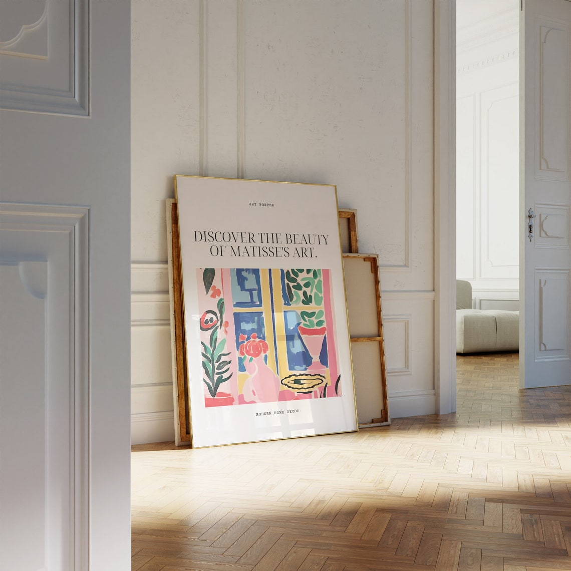 Henri Matisse Window Interior Pink Pitcher Flowers Scene Poster - Image 4
