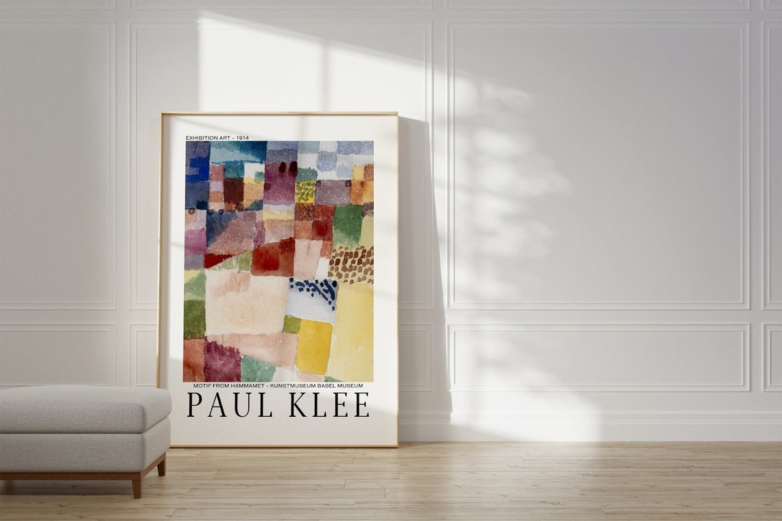 Paul Klee Motif from Hammamet 1914 Watercolor Grid Art Poster