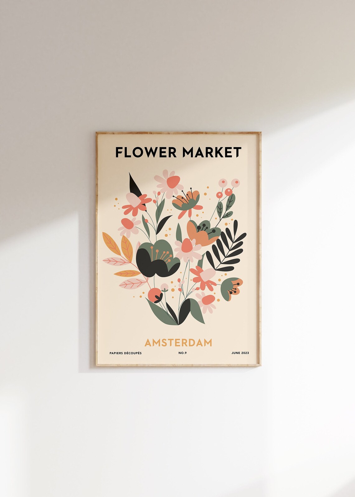 Flower Market Amsterdam No 9 Papiers Decoupes Floral Art Poster