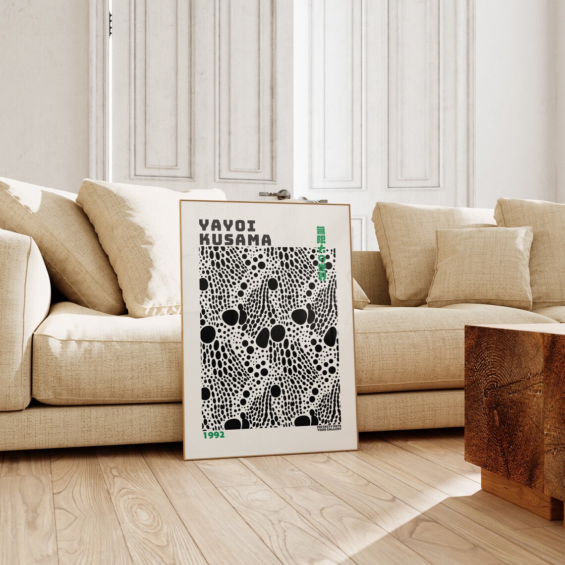 Yayoi Kusama-Inspired Japandi Wall Art Poster