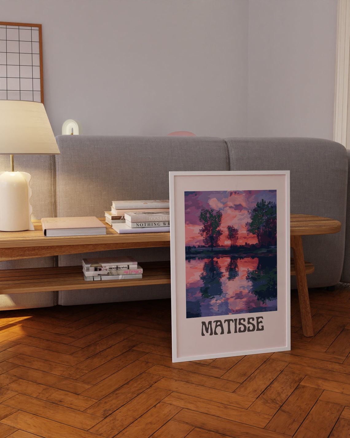 Henri Matisse Pink Sunset River Reflection Landscape Art Poster - Image 2