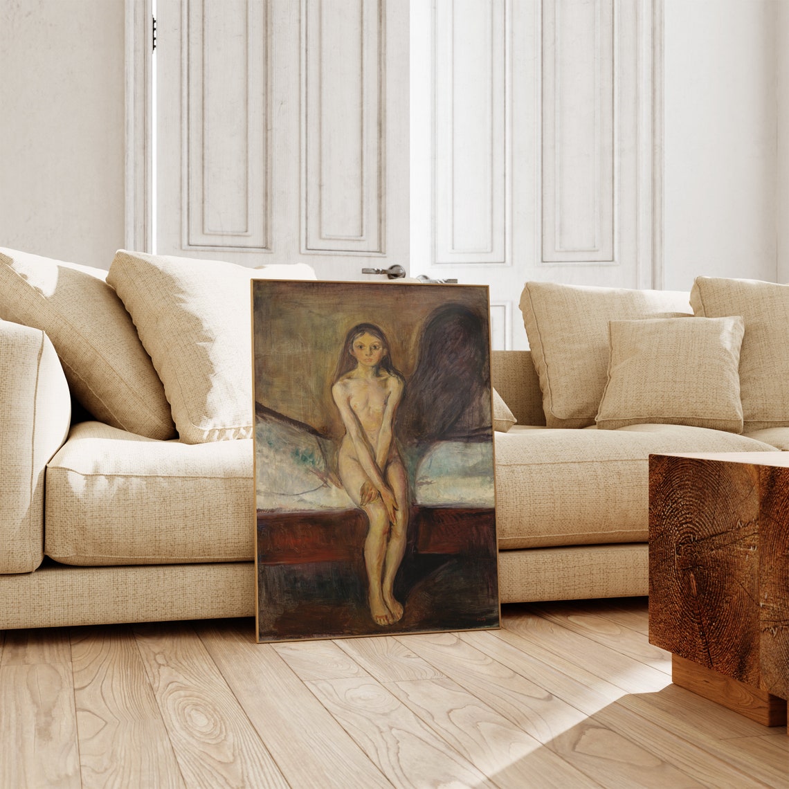 Edvard Munch Puberty Seated Figure Expressionist Artwork Poster - Image 2